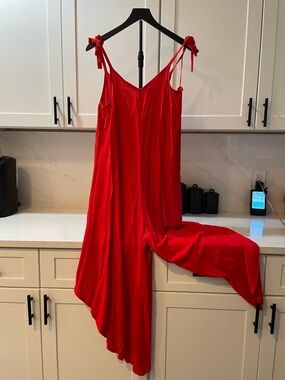 Vince Camuto Red Tie-Shoulder jumpsuit (0018)